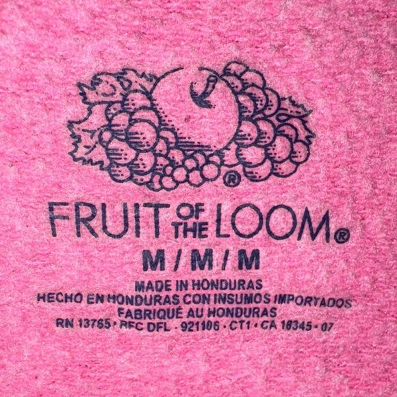 Fruit of the Loom Pink crewneck  Sweatshirt - Picture 2 of 7